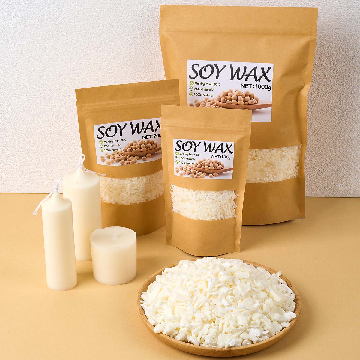 Candle Supplies Kit - 1-punktowy czysty biały wosk sojowy do