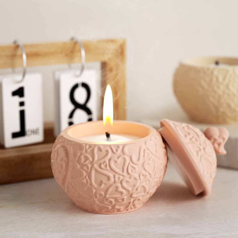 Candle Vessel Supplies - Pudełko do przechowywania z wytłoczonym kwiatem
